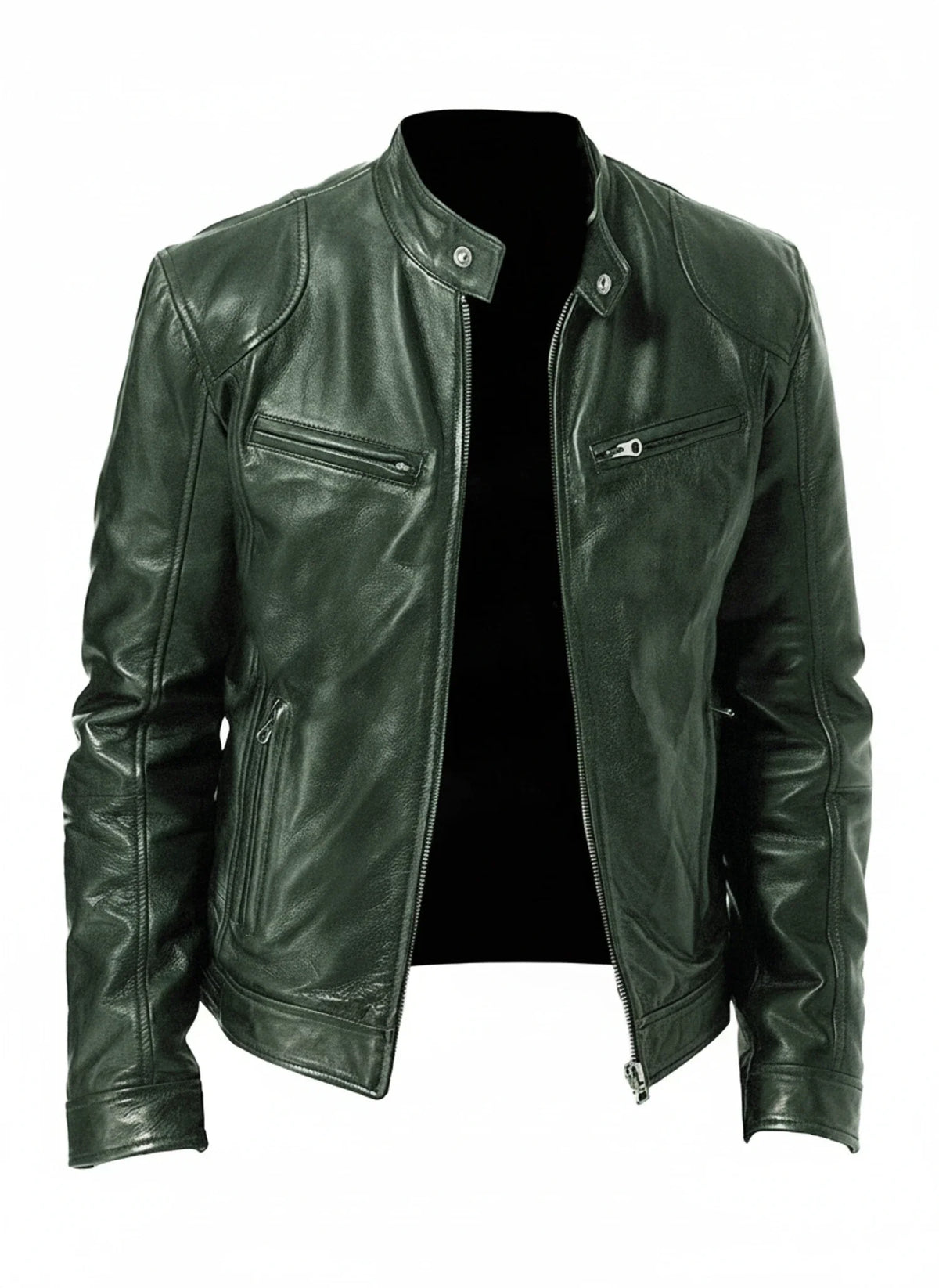 Ανδρικό Μπουφάν Racer Slim Fit με Όψη Δέρματος