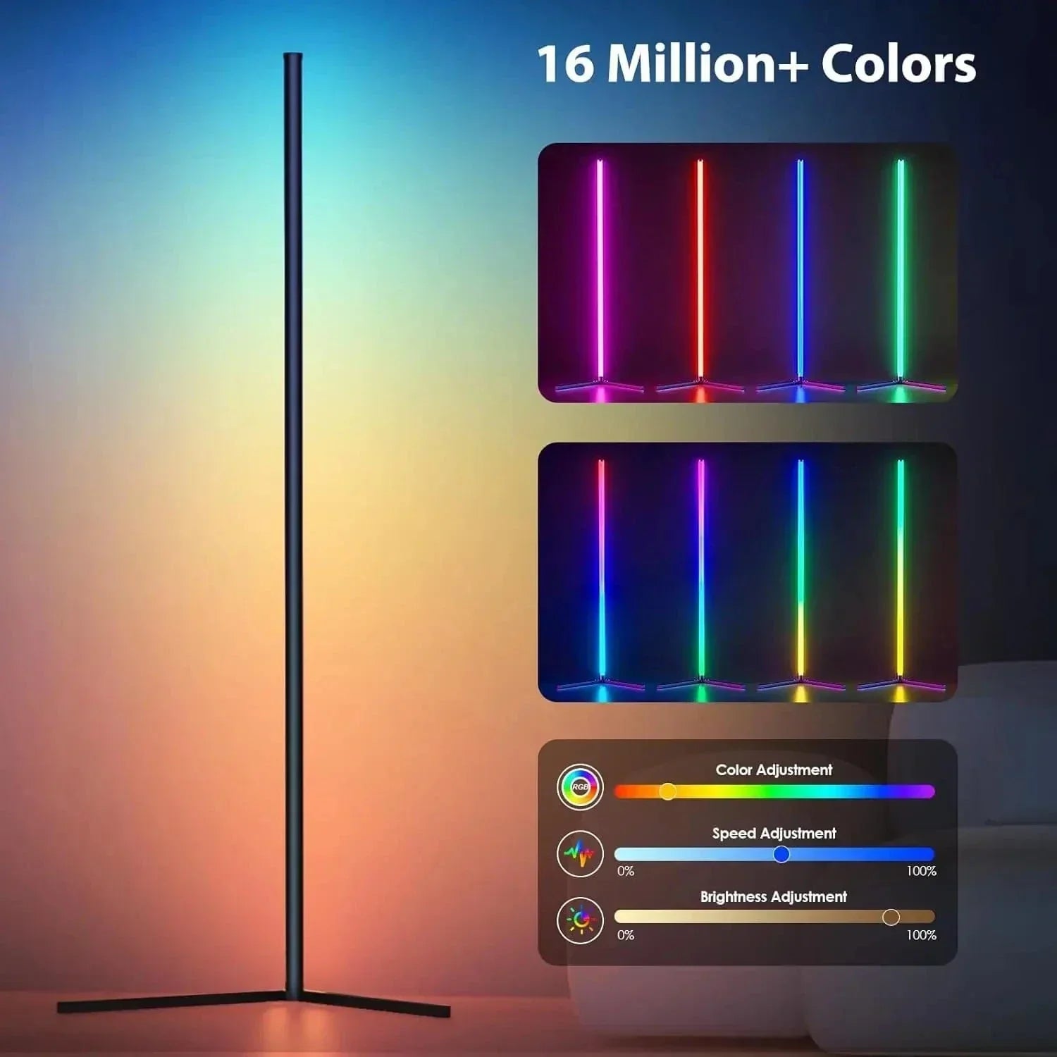 Κομψό Γωνιακό Φωτιστικό RGB με Τηλεχειριστήριο - Μοντέρνος Φωτισμός