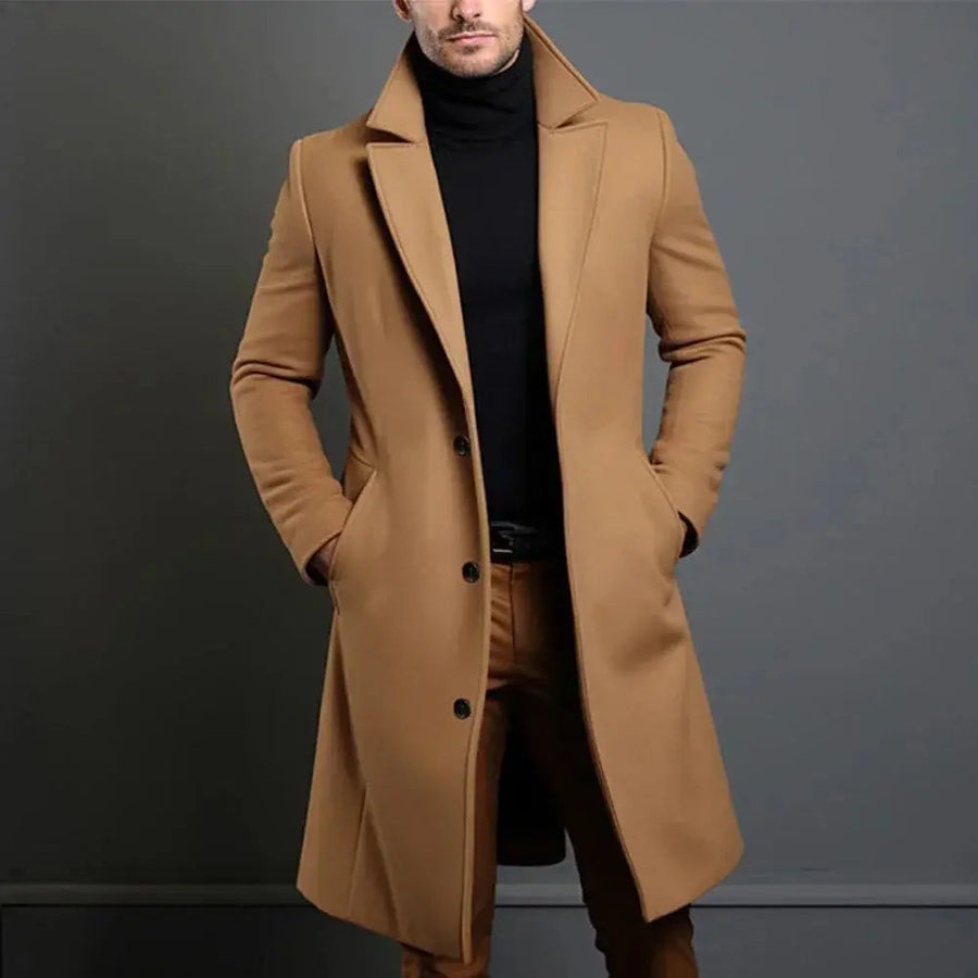 Ανδρικό Μακρύ Παλτό Slim-Fit