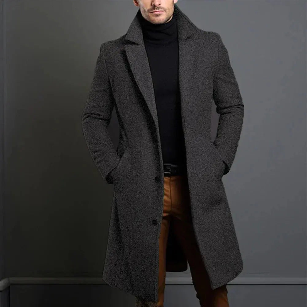 Ανδρικό Μακρύ Παλτό Slim-Fit