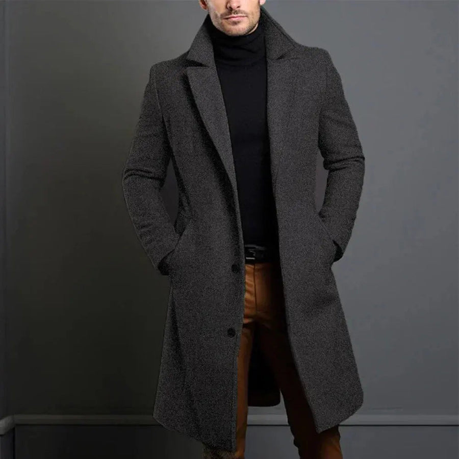 Ανδρικό Μακρύ Παλτό Slim-Fit