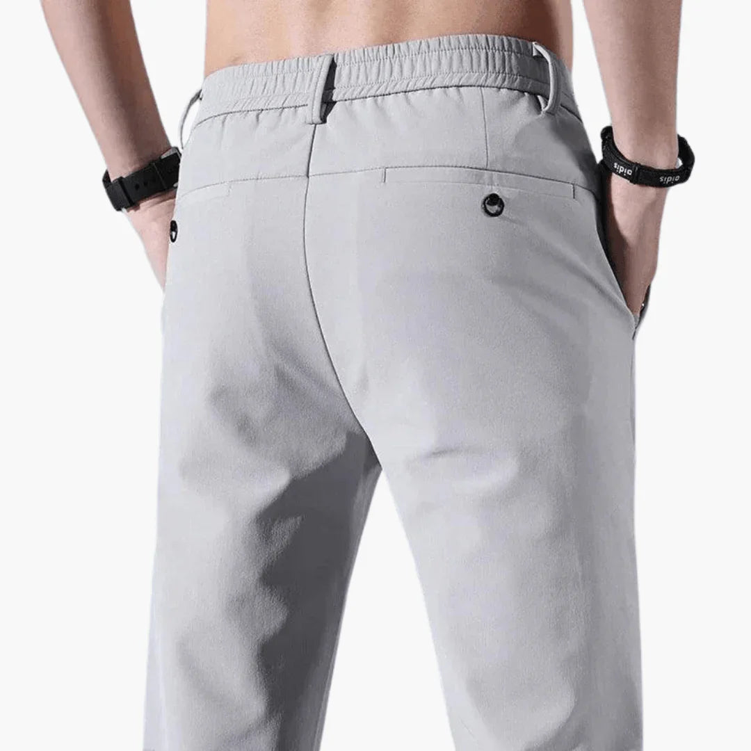 Ανδρικό Παντελόνι Slim Fit με Ελαστική Μέση και Φερμουάρ