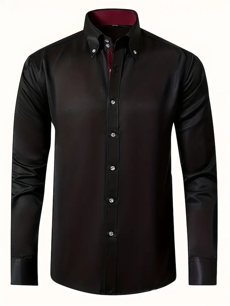 Ανδρικό Πουκάμισο Slim Fit με Γιακά Button-Down