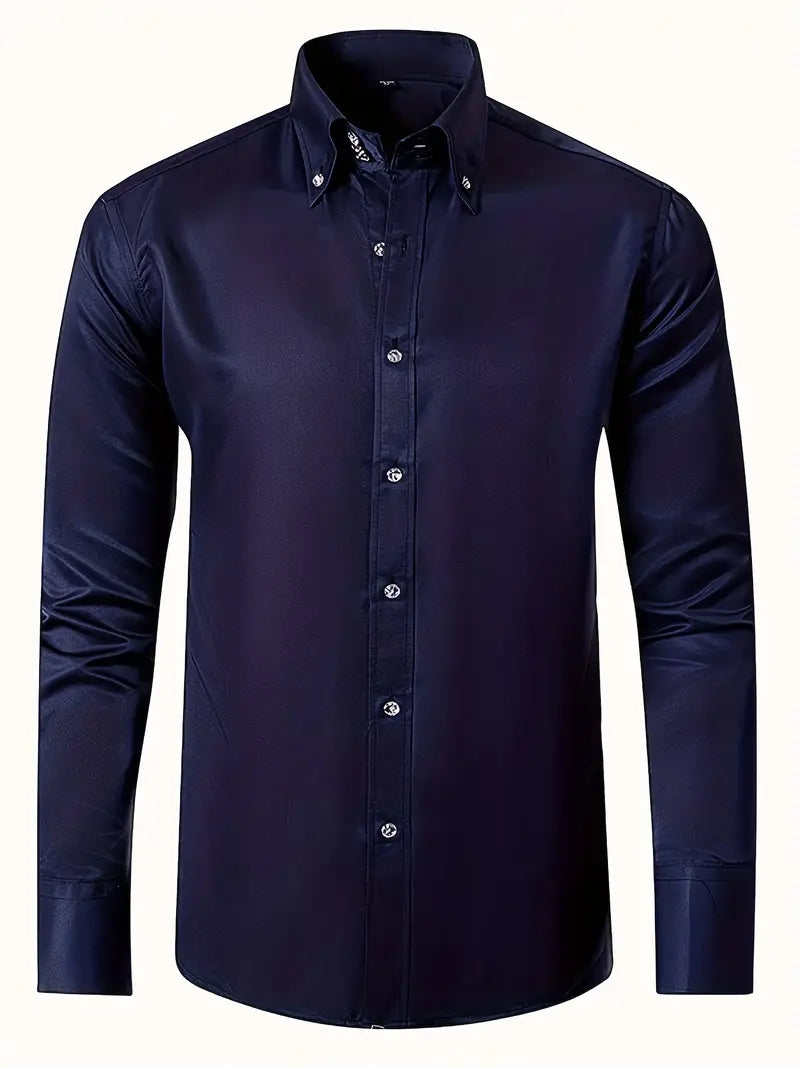 Ανδρικό Πουκάμισο Slim Fit με Γιακά Button-Down