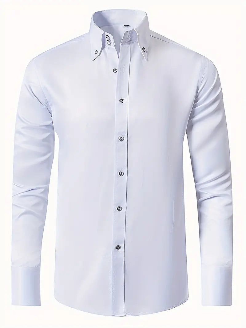 Ανδρικό Πουκάμισο Slim Fit με Γιακά Button-Down