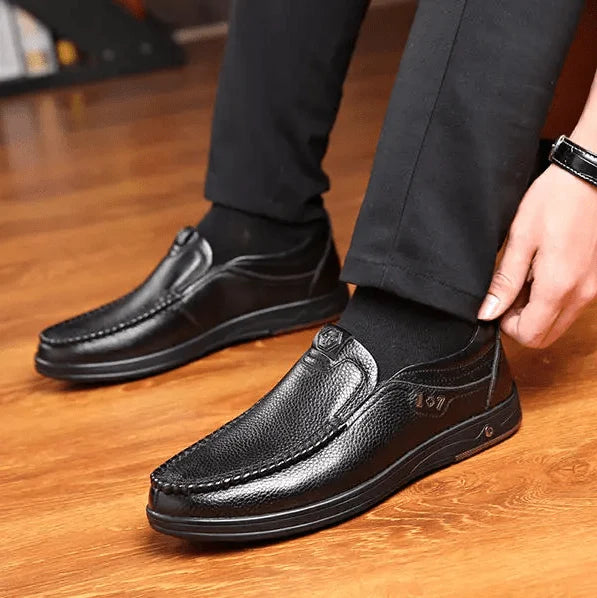 Ανδρικά Γνήσια Δερμάτινα Παπούτσια Slip-On