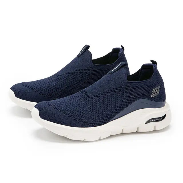 Άνετα Μαύρα Slip-On Sneakers από Σύμμεικτο Βαμβάκι για Κάθε Μέρα