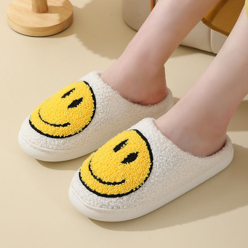 Γυναικείες Παντόφλες Σπιτικού με Μοτίβο Smiley και Μαλακή Επένδυση