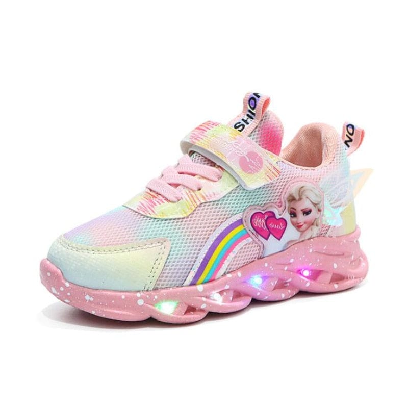 Παιδικά Sneaker με Glitter Ουράνιο Τόξο - Παιδικά Παπούτσια LED για Τολμηρούς Εξερευνητές