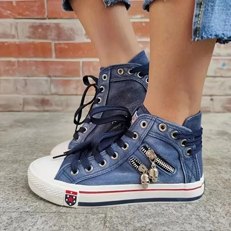 Γυναικεία ψηλά Sneakers denim