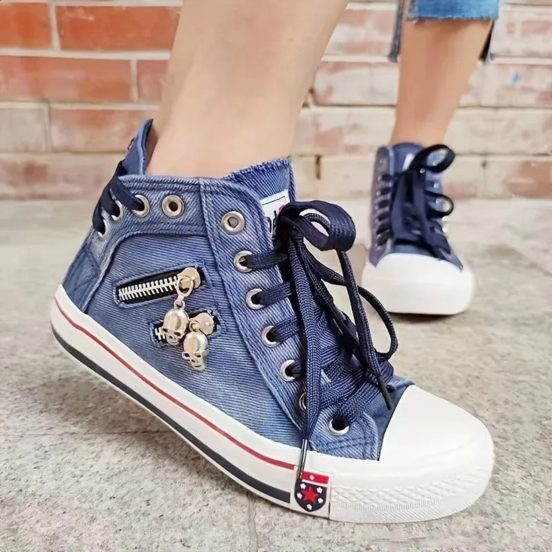 Γυναικεία ψηλά Sneakers denim