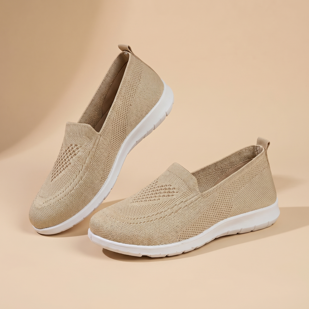 Γυναικεία Πλεκτά Sneakers Slip-On | Αναπνεόμενα Παπούτσια Περιπάτου με Αντικραδασμική Προστασία