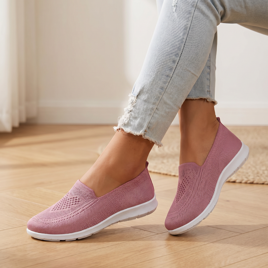 Γυναικεία Πλεκτά Sneakers Slip-On | Αναπνεόμενα Παπούτσια Περιπάτου με Αντικραδασμική Προστασία
