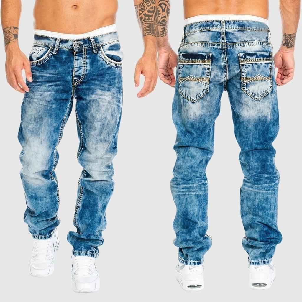 Tζιν Παντελόνι Acid Wash με Φθορή