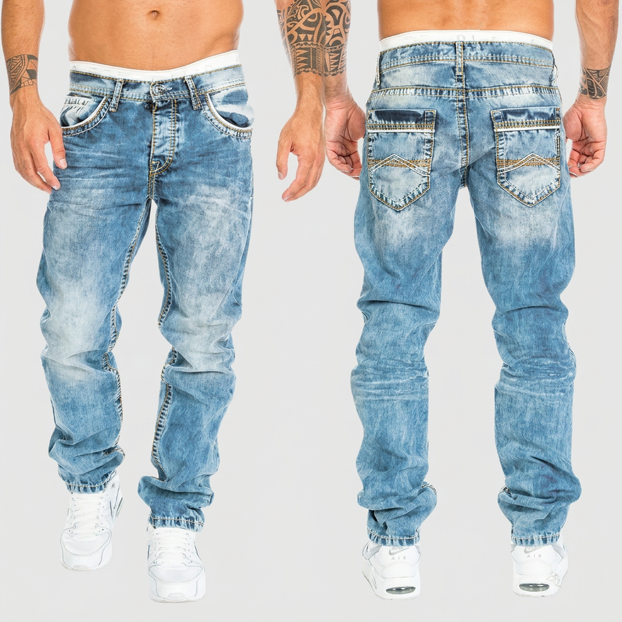 Tζιν Παντελόνι Acid Wash με Φθορή
