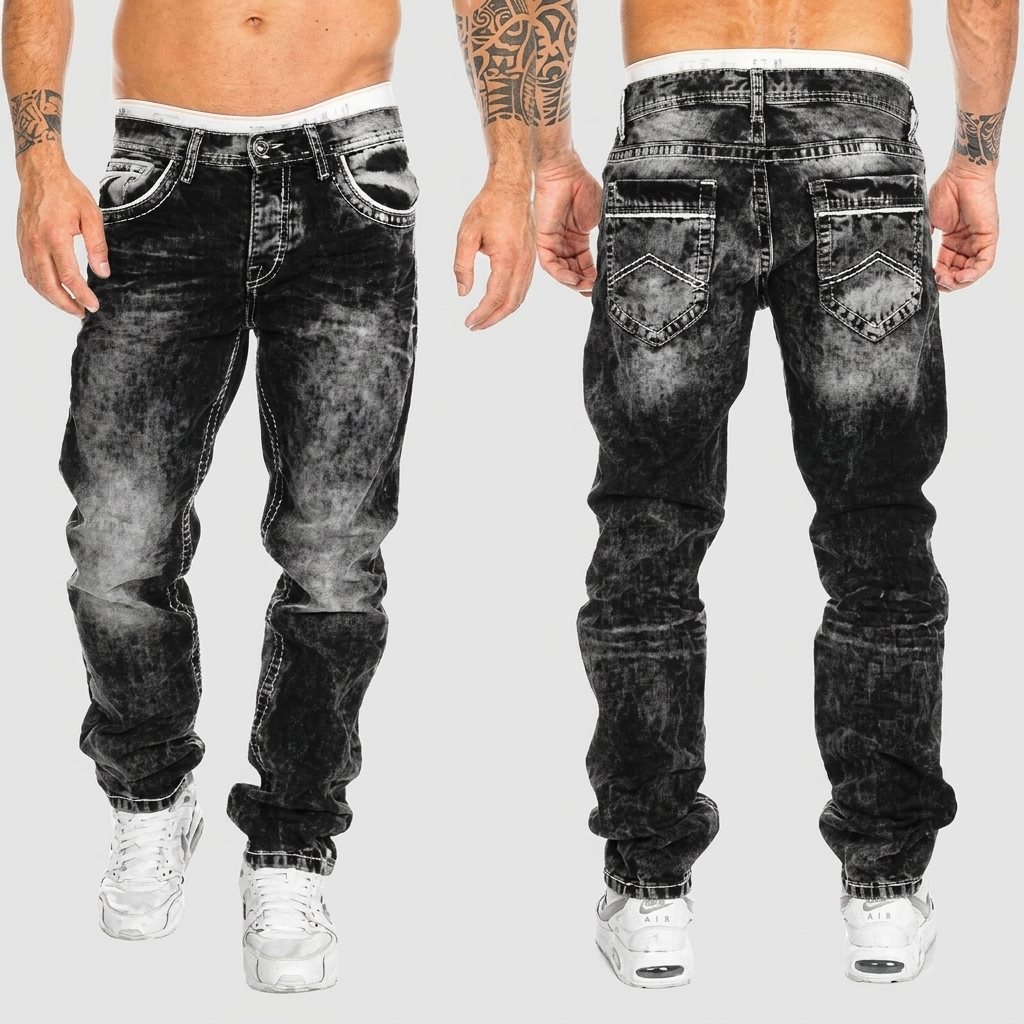 Tζιν Παντελόνι Acid Wash με Φθορή