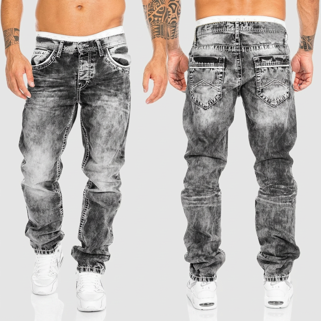 Tζιν Παντελόνι Acid Wash με Φθορή