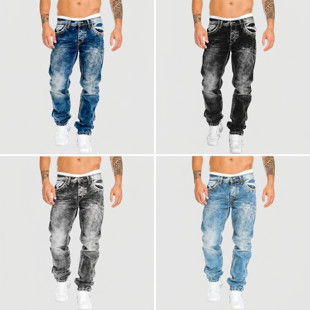 Tζιν Παντελόνι Acid Wash με Φθορή