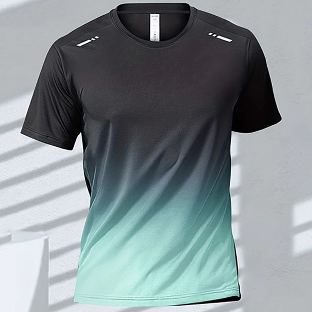 Ανδρικό T-Shirt Στεγνώνει Γρήγορα με Ντεγκραντέ Σχέδιο