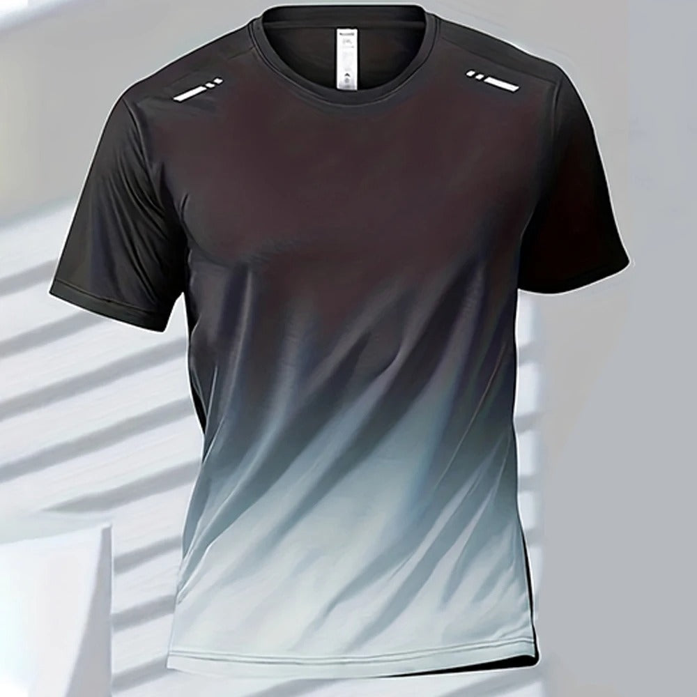Ανδρικό T-Shirt Στεγνώνει Γρήγορα με Ντεγκραντέ Σχέδιο