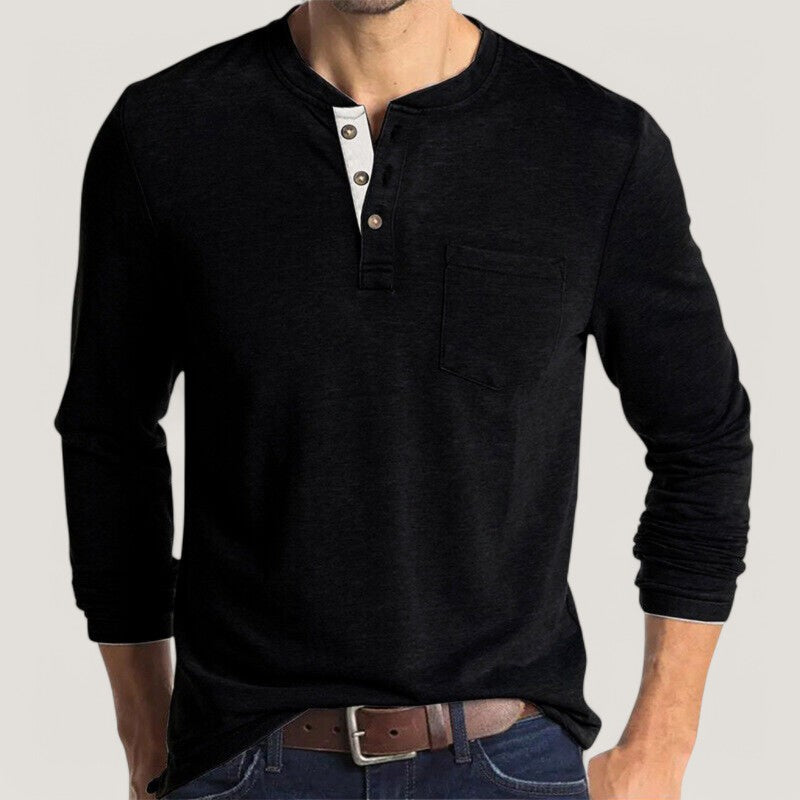 Ανδρική Μακρυμάνικη Μπλούζα T-Shirt σε Κλασικό Σχέδιο