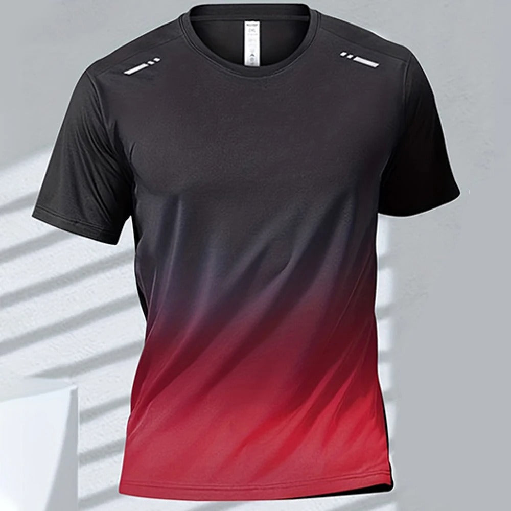 Ανδρικό T-Shirt Στεγνώνει Γρήγορα με Ντεγκραντέ Σχέδιο