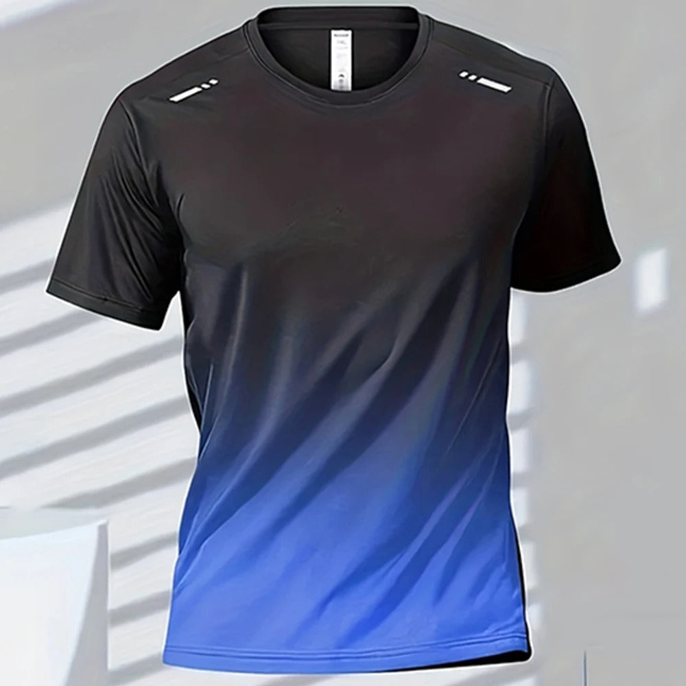 Ανδρικό T-Shirt Στεγνώνει Γρήγορα με Ντεγκραντέ Σχέδιο