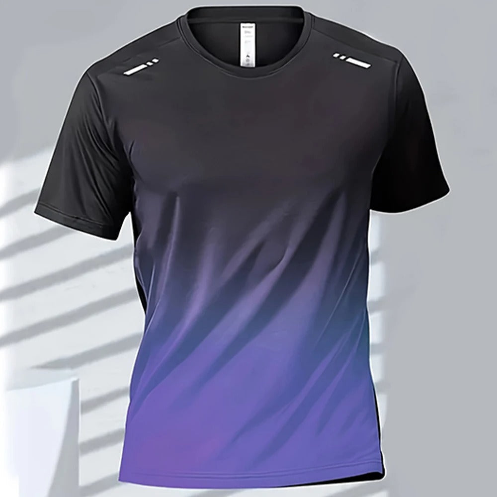 Ανδρικό T-Shirt Στεγνώνει Γρήγορα με Ντεγκραντέ Σχέδιο