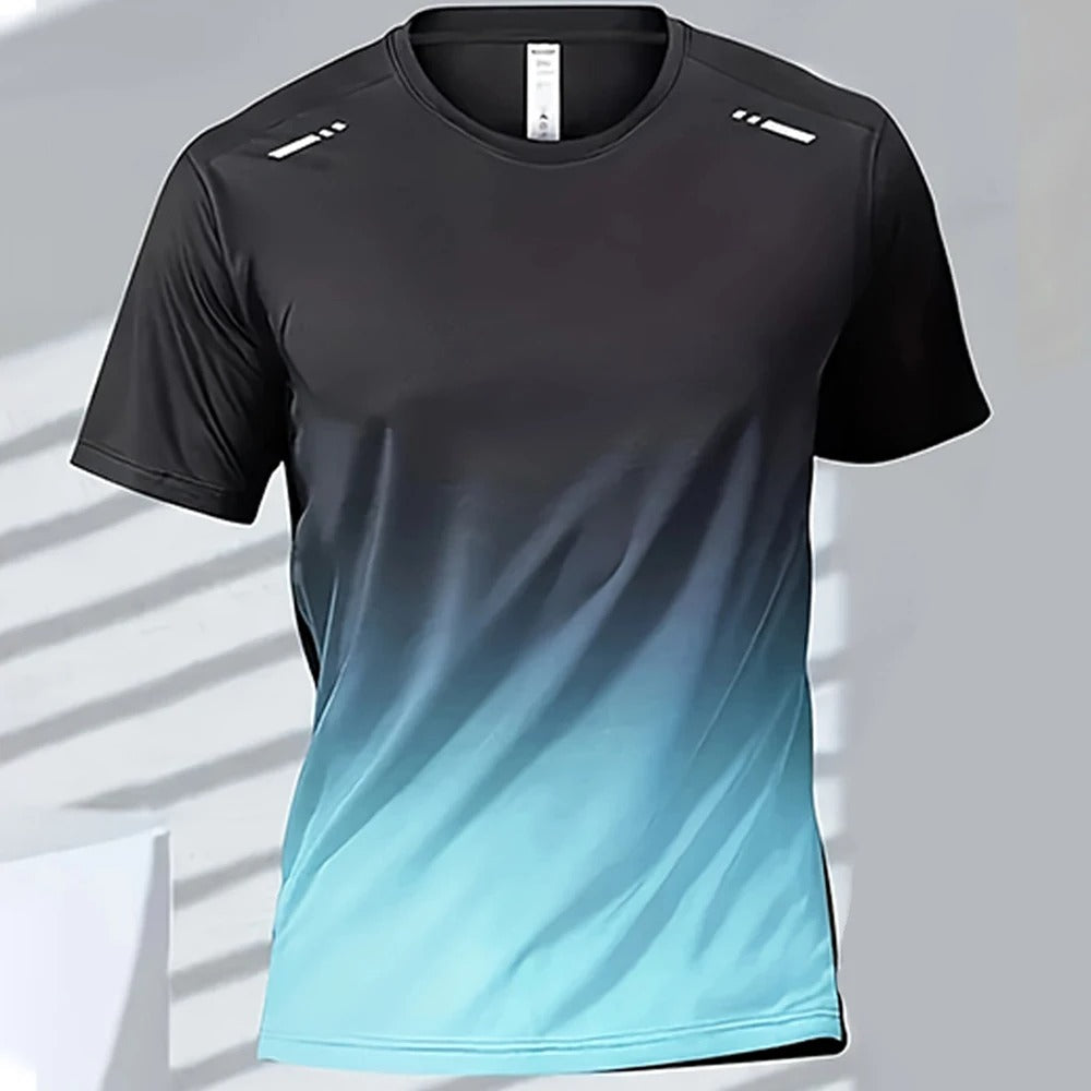 Ανδρικό T-Shirt Στεγνώνει Γρήγορα με Ντεγκραντέ Σχέδιο