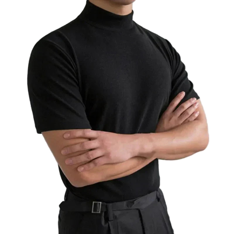 Ανδρικό T-Shirt με Ψηλό Γιακά Casual για Καθημερινή Χρήση