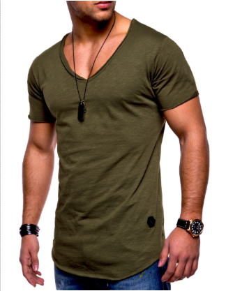 Ανδρικό T-Shirt Slim-Fit με Λαιμόκοψη V