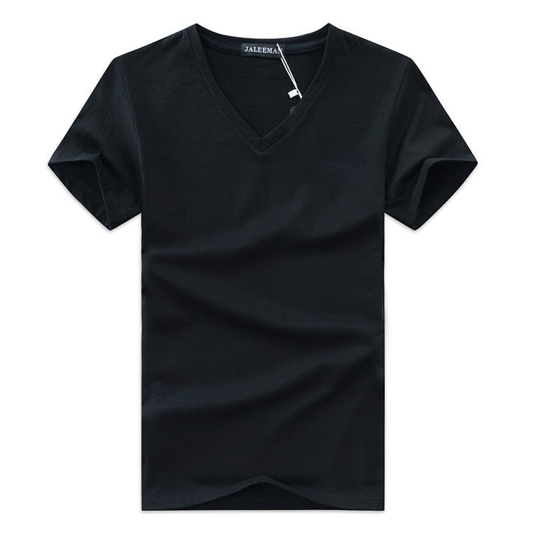 Ανδρικό T-Shirt Slim Fit με Λαιμόκοψη V