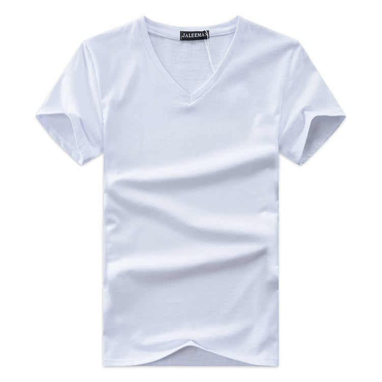 Ανδρικό T-Shirt Slim Fit με Λαιμόκοψη V