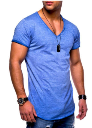 Ανδρικό T-Shirt Slim-Fit με Λαιμόκοψη V
