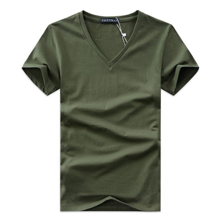 Ανδρικό T-Shirt Slim Fit με Λαιμόκοψη V