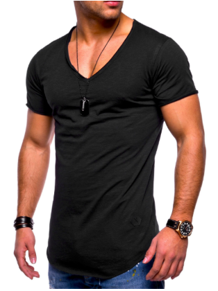 Ανδρικό T-Shirt Slim-Fit με Λαιμόκοψη V