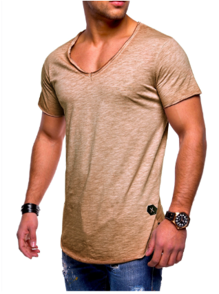 Ανδρικό T-Shirt Slim-Fit με Λαιμόκοψη V