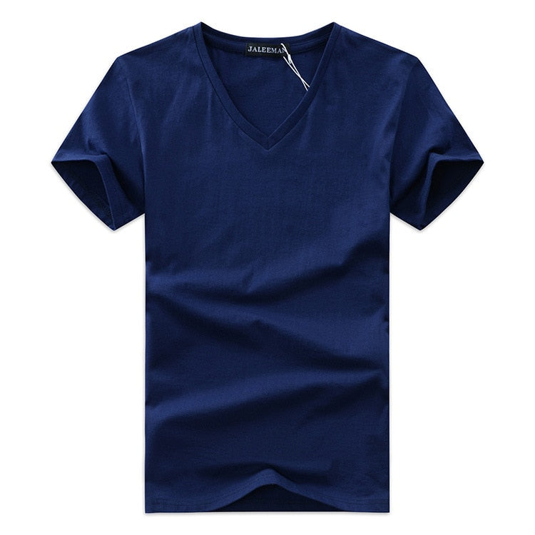 Ανδρικό T-Shirt Slim Fit με Λαιμόκοψη V