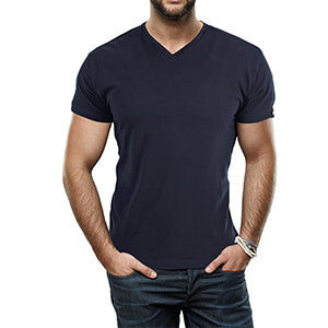 Ανδρικό T-Shirt Slim Fit με Λαιμόκοψη V
