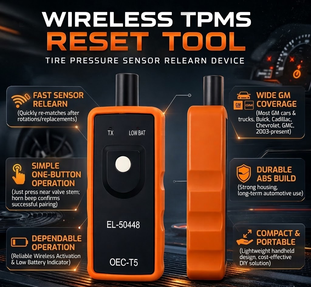 Εργαλείο Επαναφοράς TPMS Ασύρματη Συσκευή Εκμάθησης Αισθητήρων Πίεσης Ελαστικών