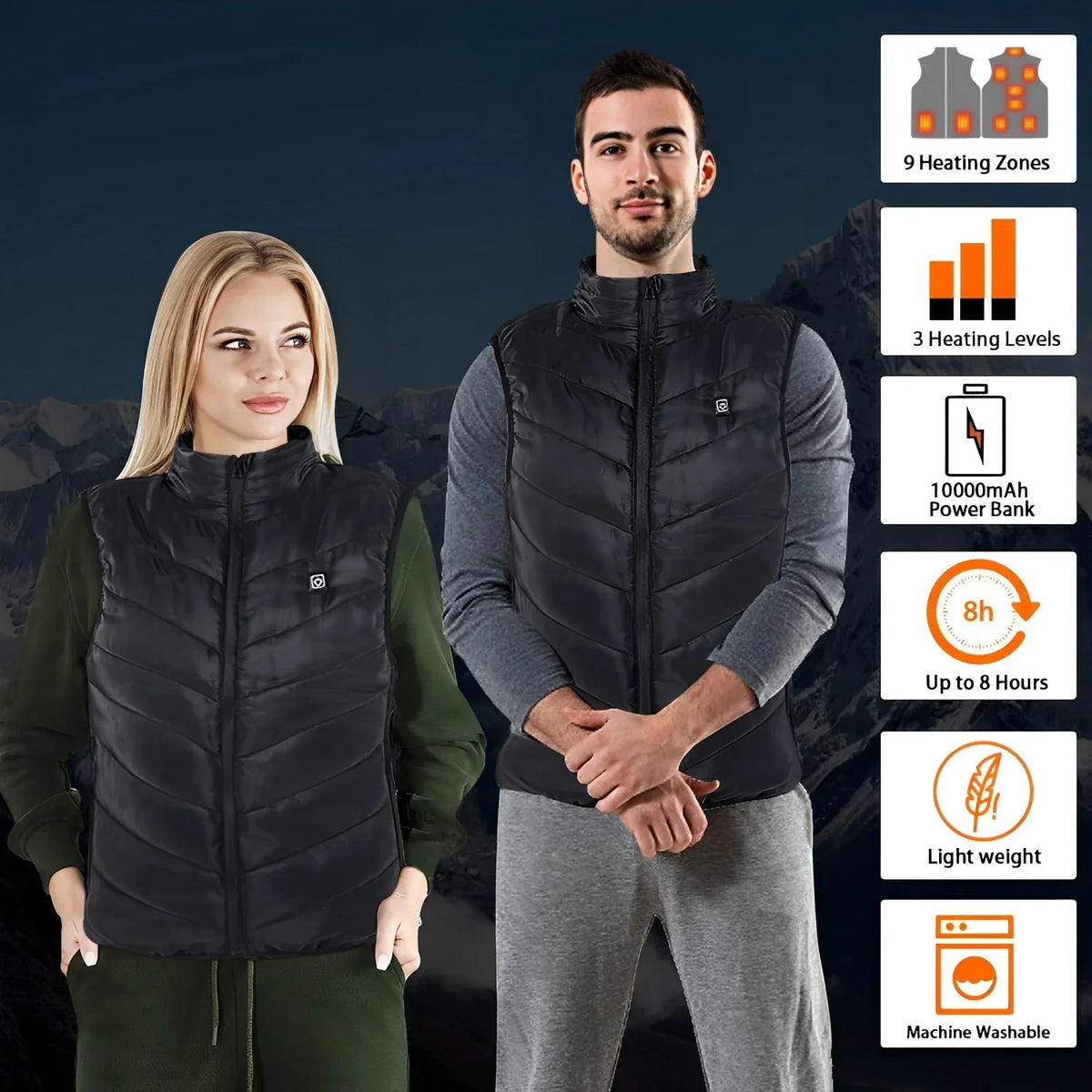 Θερμαινόμενο Αμάνικο Μπουφάν Unisex