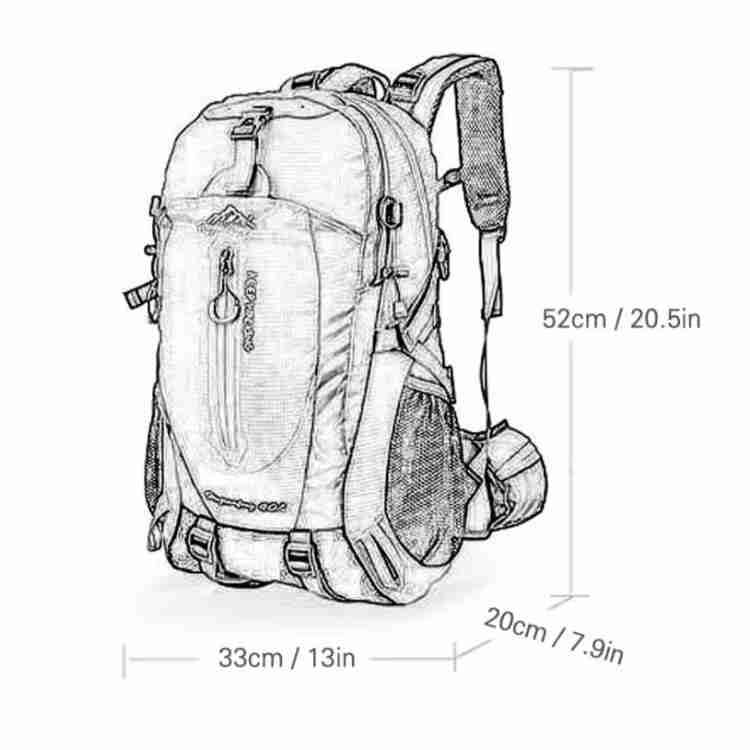 Αδιάβροχο Σακίδιο Πλάτης Πεζοπορίας Unisex 40L για Υπαίθριες Δραστηριότητες