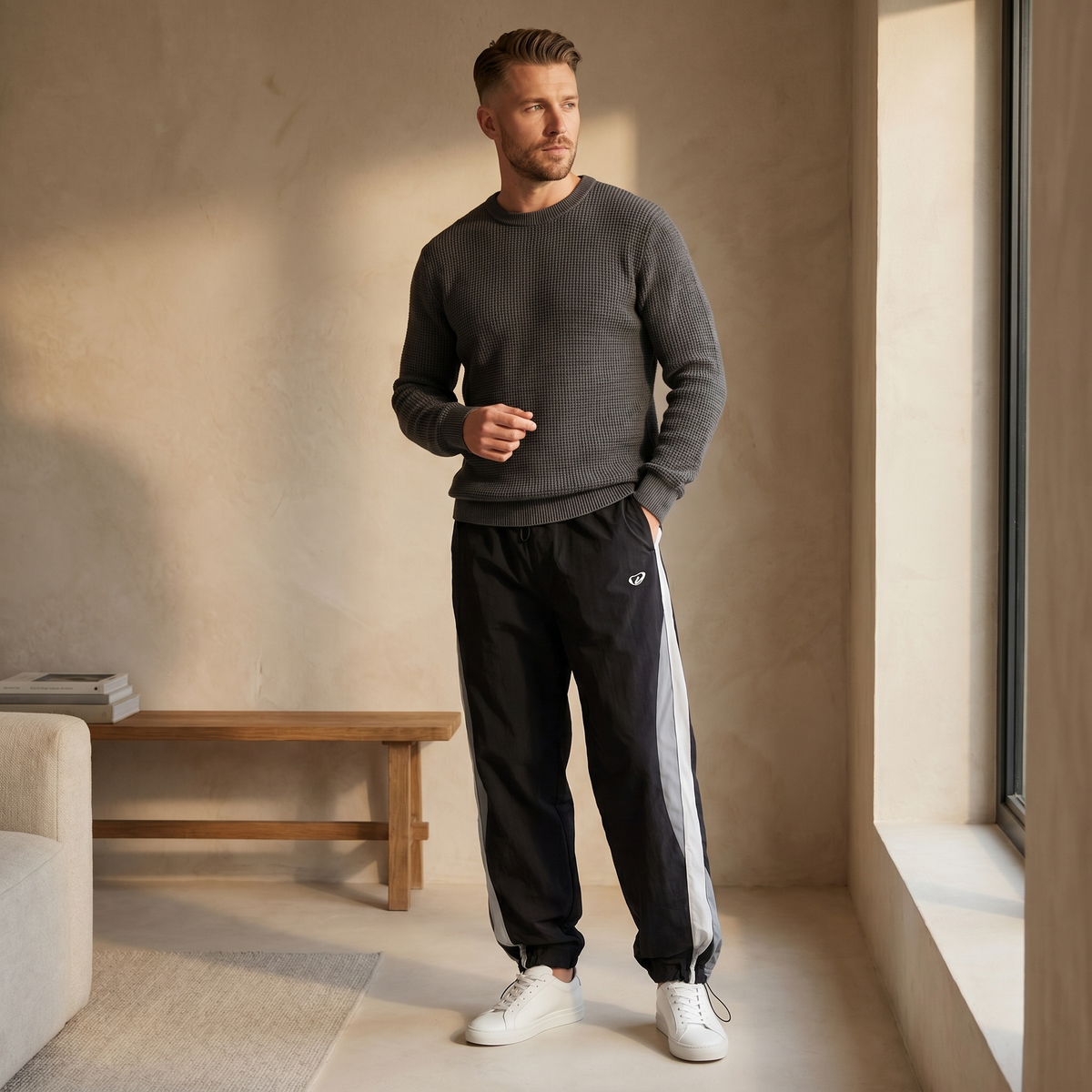 Unisex Παντελόνι Φόρμας Πολυεστερικό | Χαλαρή Baggy Εφαρμογή | Καθημερινό Παντελόνι Casual