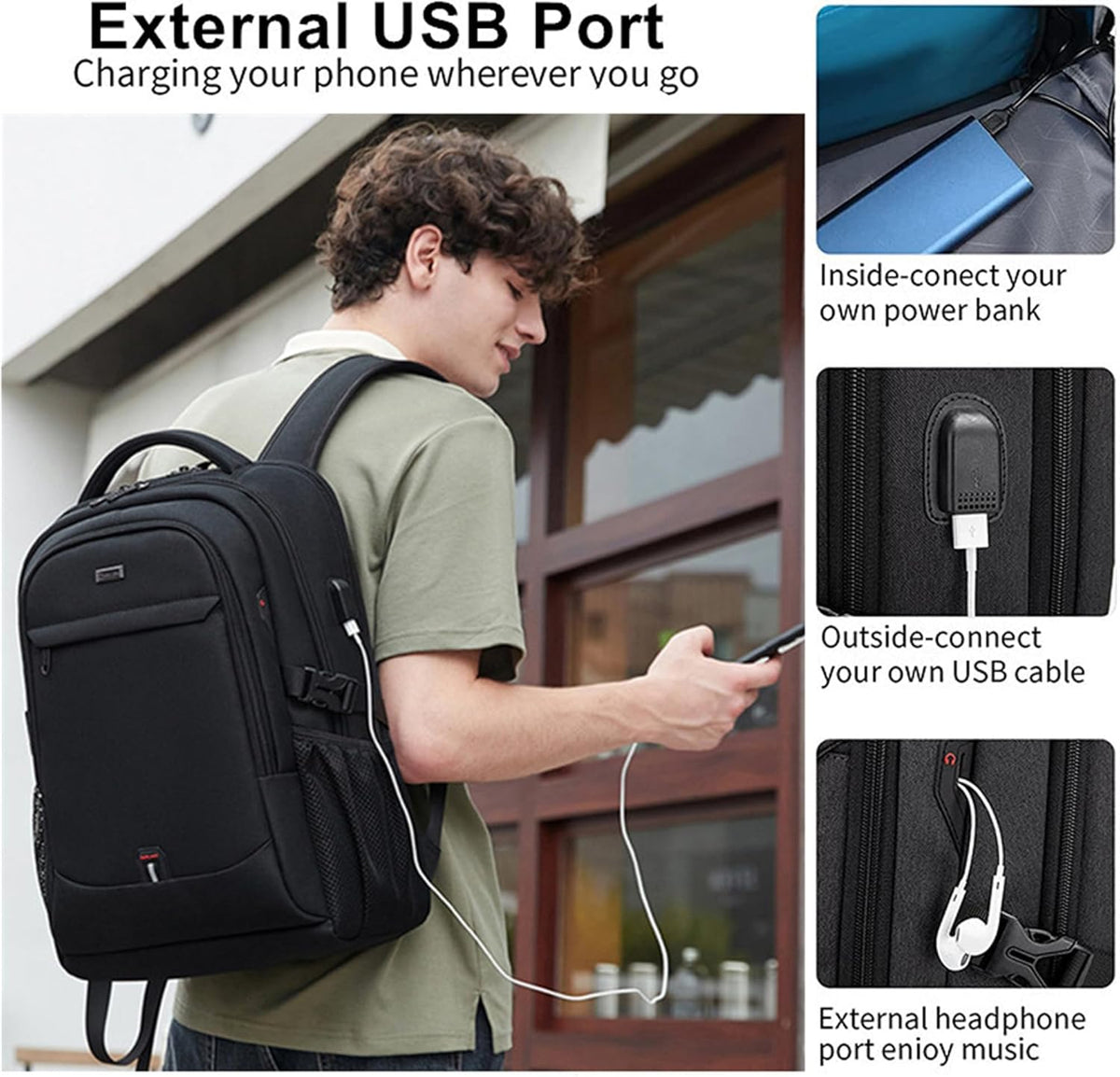 Unisex Αδιάβροχο Σακίδιο Πλάτης Ταξιδιού και Laptop με Έξυπνη Οργάνωση
