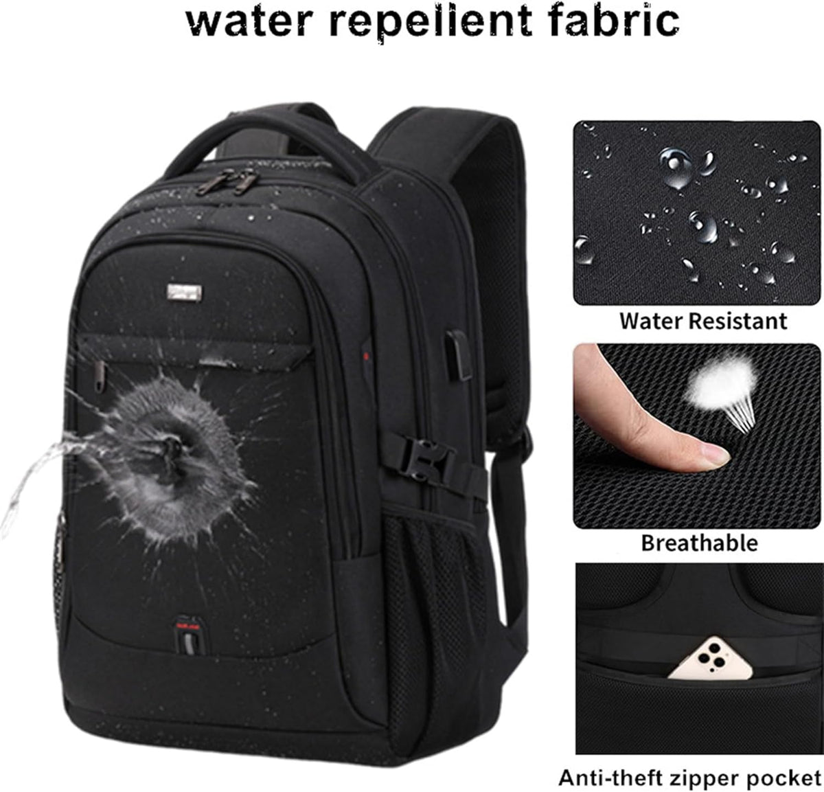 Unisex Αδιάβροχο Σακίδιο Πλάτης Ταξιδιού και Laptop με Έξυπνη Οργάνωση