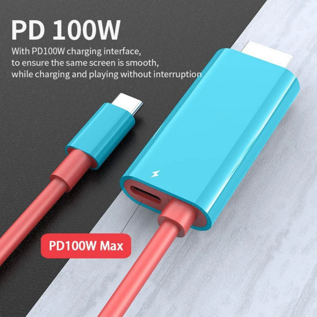 Καλώδιο USB-C σε HDMI - 2m με Γρήγορη Φόρτιση PD για Switch, Tablet, Τηλέφωνο και Laptop