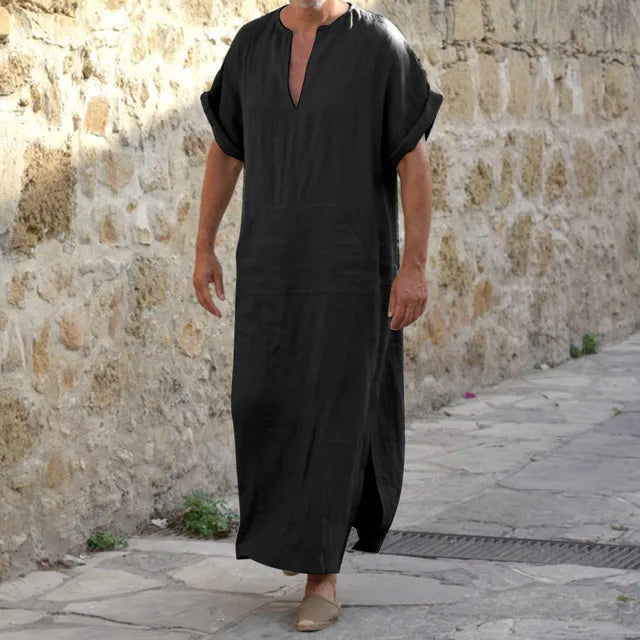 Λευκό Τζελάμπα με Λαιμόκοψη V