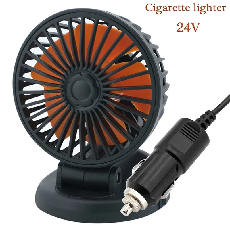 Ανεμιστήρας Αυτοκινήτου Ventoro 12V/24V/5V | USB ή Αναπτήρας Αυτοκινήτου | Περιστρεφόμενος & Συμπαγής | Για Επιβατικά, Φορτηγά, SUV, Τροχόσπιτα & Γραφείο