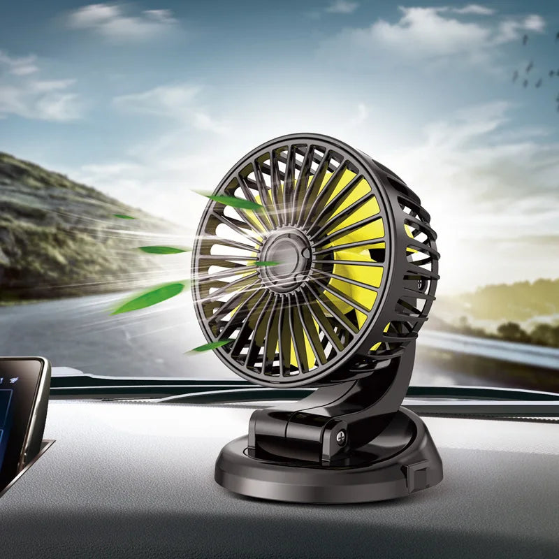 Ανεμιστήρας Αυτοκινήτου Ventoro 12V/24V/5V | USB ή Αναπτήρας Αυτοκινήτου | Περιστρεφόμενος & Συμπαγής | Για Επιβατικά, Φορτηγά, SUV, Τροχόσπιτα & Γραφείο