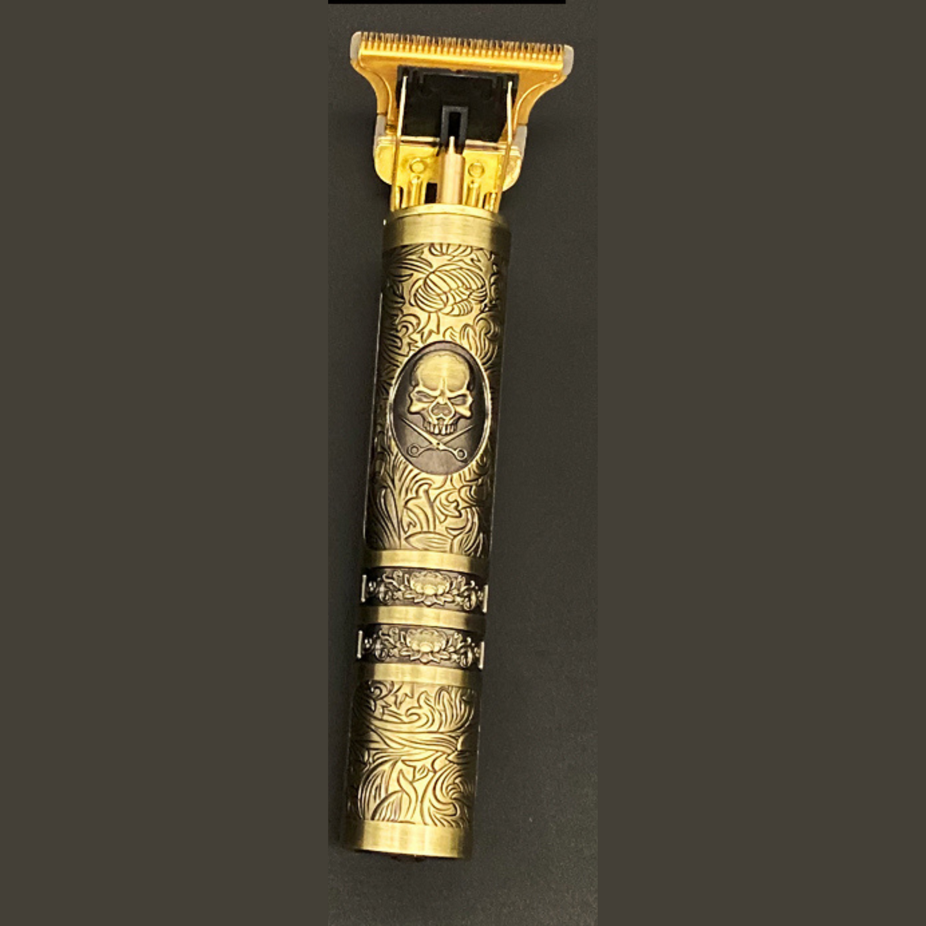 Vintage Κουρευτική Μηχανή / Trimmer με Σχέδιο Νεκροκεφαλή - Επαναφορτιζόμενη με Εξαρτήματα